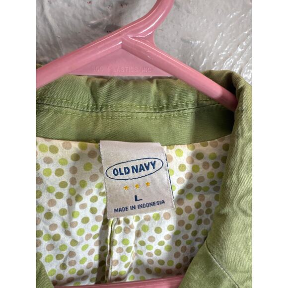 Old Navy Green Jacket Womens Lined Blazer Classic Retro Light Casual Size Large‎ - Picture 3 of 5
